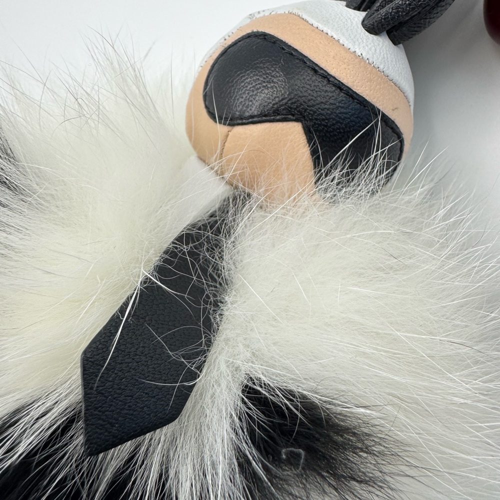 Fendi Karl Lagerfeld | Black and White Fur Keychain - Picture 3 of 5